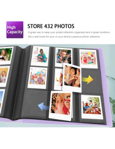 Álbum de fotos Rekeen 432 bolsillos para Instax Mini púrpura 2