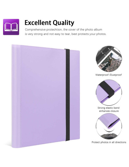 Álbum de fotos Rekeen 432 bolsillos para Instax Mini púrpura