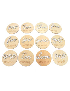 Marcadores de Hitos Mensuales de Madera UOAOU para Bebés