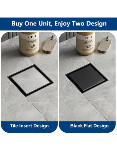 Drenaje de Ducha Cuadrado Neodrain 10.16 cm Acero Inoxidable Negro Mate 2