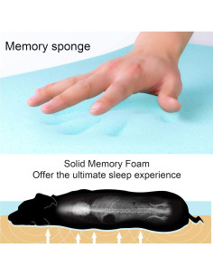 Cama Ortopédica para Perros Fida - Espuma Viscoelástica, L 89cm x 66cm, Negro 2