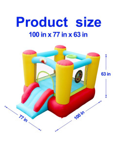 Castillo Inflable con Tobogán WELLFUNTIME 254x196x160 cm 2
