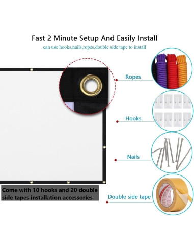 Pantalla de Proyector MOIZ 120" Plegable Doble Cara 16:9