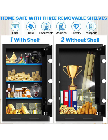 Caja Fuerte Pisleto 4.2 Pies Antirrobo con Alarma y Estantes