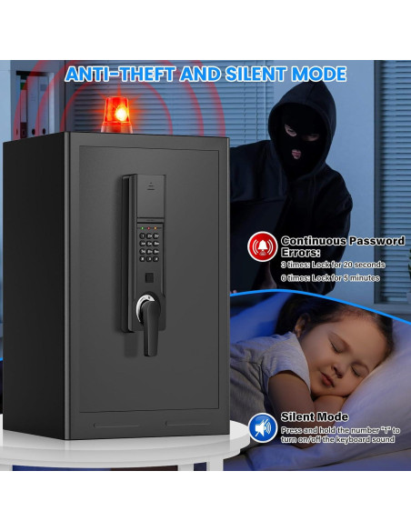 Caja Fuerte Pisleto 4.2 Pies Antirrobo con Alarma y Estantes