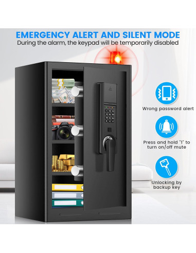 Caja Fuerte Pisleto 4.2 Pies Antirrobo con Alarma y Estantes