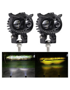 Luces de Niebla LED Doble Color Ámbar/Blanco 2 Pcs 6.7cm