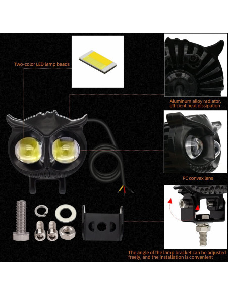 Luces de Niebla LED Doble Color Ámbar/Blanco 2 Pcs 6.7cm