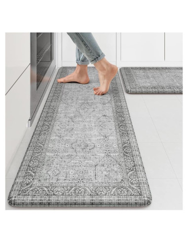 Alfombrillas Antifatiga KIMODE 2PCS Gris Impermeables Antideslizantes