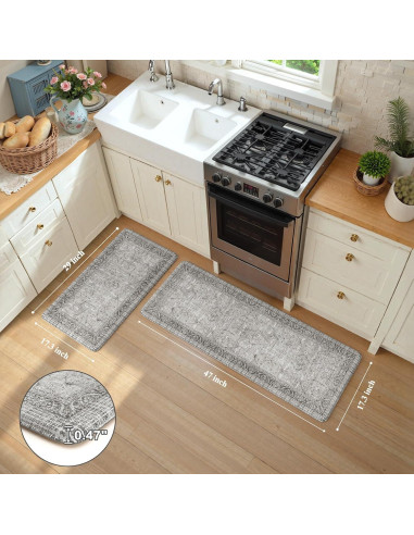 Alfombrillas Antifatiga KIMODE 2PCS Gris Impermeables Antideslizantes