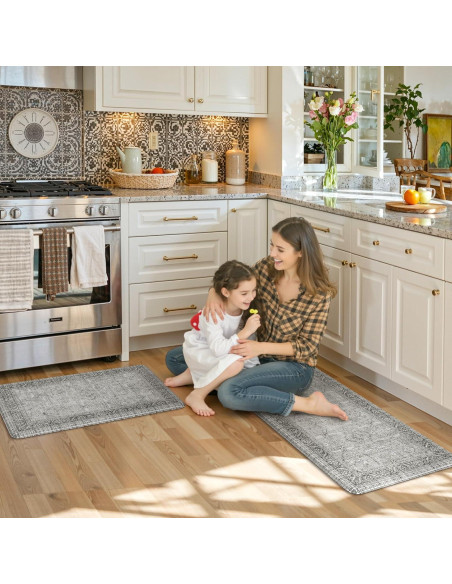 Alfombrillas Antifatiga KIMODE 2PCS Gris Impermeables Antideslizantes
