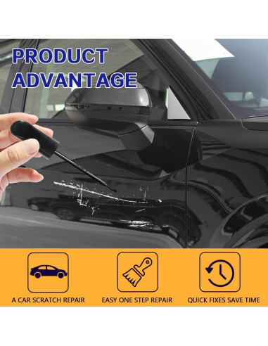 Bolígrafo de Pintura de Retoque HEVLE 2 en 1 Negro 12ml