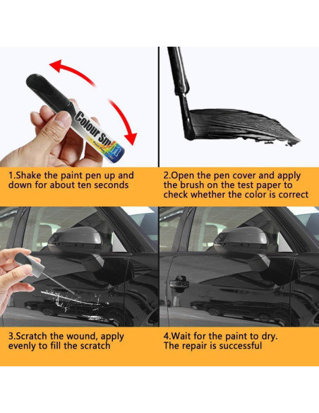 Bolígrafo de Pintura de Retoque HEVLE 2 en 1 Negro 12ml