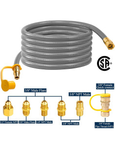 Manguera de gas natural 3/8" ID 12 pies Dingbaayee 2