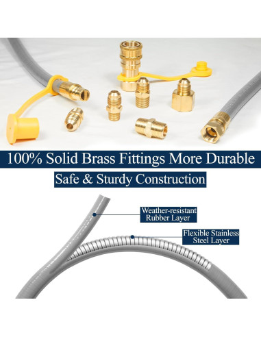 Manguera de gas natural 3/8" ID 12 pies Dingbaayee