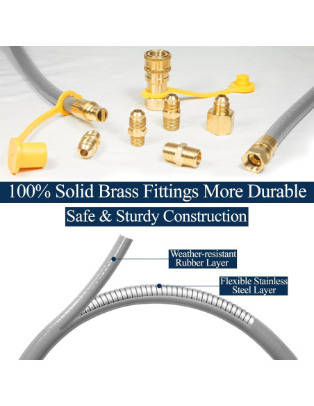 Manguera de gas natural 3/8" ID 12 pies Dingbaayee