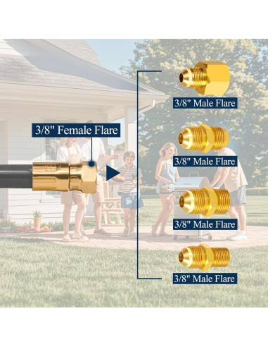 Manguera de gas natural 3/8" ID 12 pies Dingbaayee