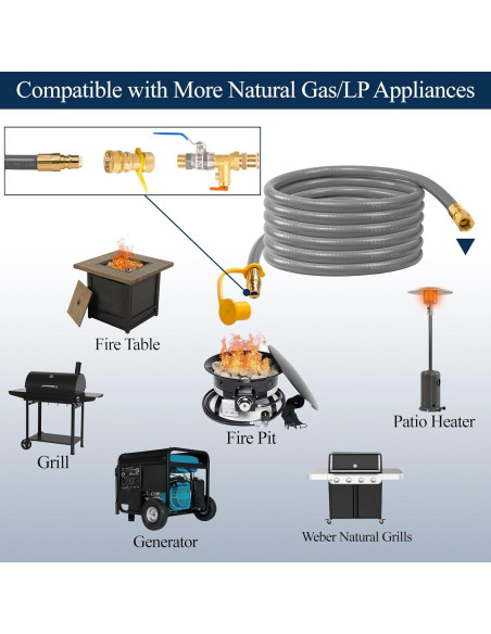 Manguera de gas natural 3/8" ID 12 pies Dingbaayee
