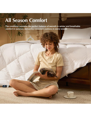 Edredón de Plumas de Ganso Costa del Pacífico Queen 228.6cm