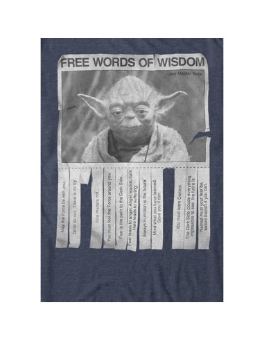 Camiseta Gráfica Vintage Star Wars Yoda para Hombres - Azul Marino