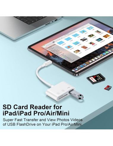 Lector de Tarjeta SD USB C NonoUV 3 en 1 para iPhone y iPad