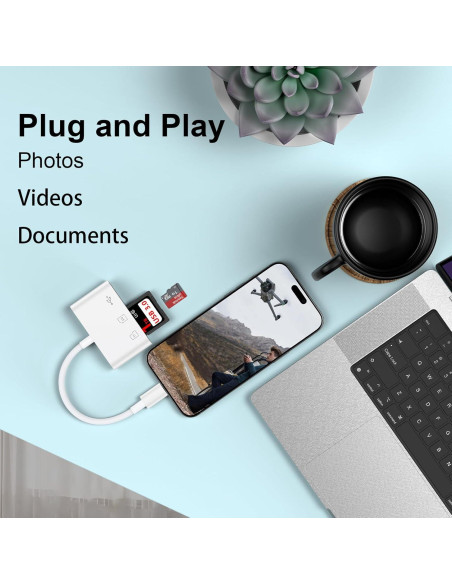Lector de Tarjeta SD USB C NonoUV 3 en 1 para iPhone y iPad