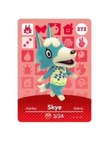 Tarjeta Amiibo Nintendo Skye Animal Crossing Serie 3
