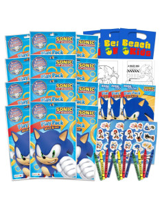 Suministros de Cumpleaños Sonic the Hedgehog - 12 Paquetes de Actividades
