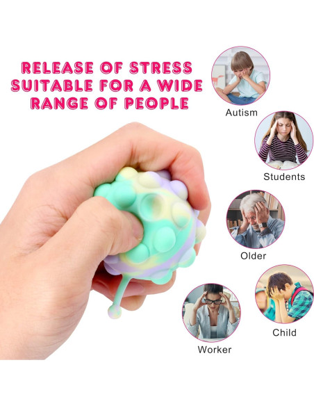 18 Piezas de Bolas Antiestrés Animal Pop KissFree 5.08 cm