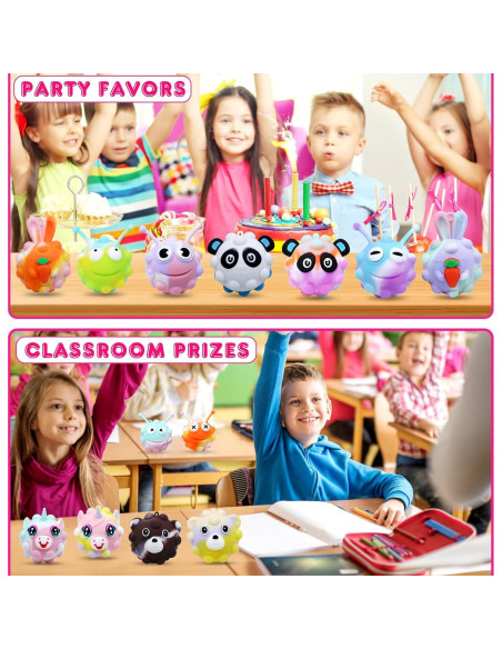 18 Piezas de Bolas Antiestrés Animal Pop KissFree 5.08 cm