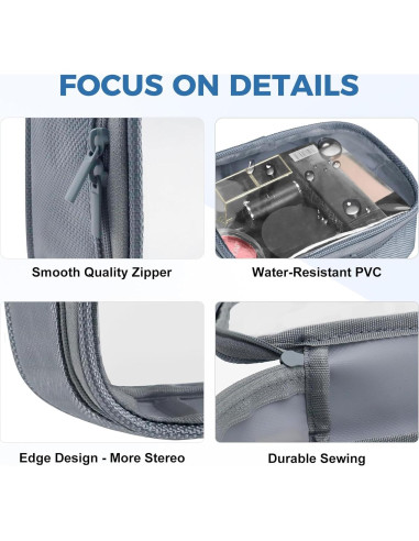 Bolsa de Aseo Moyad Aprobada por TSA 20.8x14cm Gris