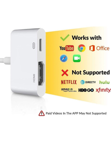 Adaptador Lightning a HDMI 1080P Apple para iPhone y iPad