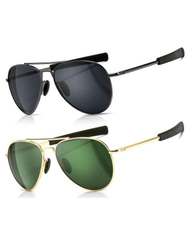 Gafas de sol aviador SUNGAIT polarizadas 100% UV400 - Paquete de 2
