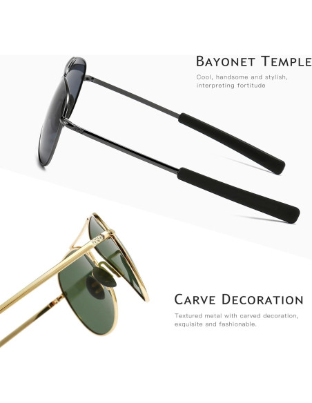 Gafas de sol aviador SUNGAIT polarizadas 100% UV400 - Paquete de 2