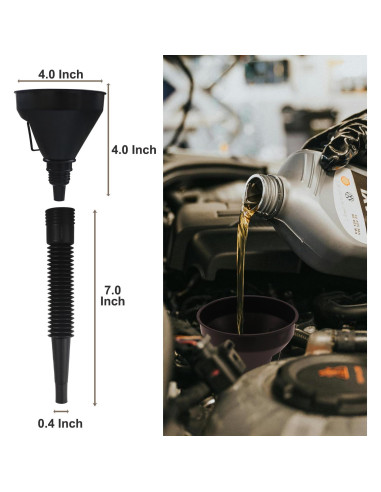 Conjunto de 10 Embudos Automotrices KongNai - Plástico Flexible