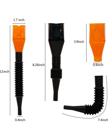 Conjunto de 10 Embudos Automotrices KongNai - Plástico Flexible