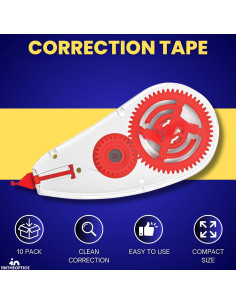 Cinta Correctora 1EnLaOficina 10 Paquetes 0.51 cm x 800.1 cm 2