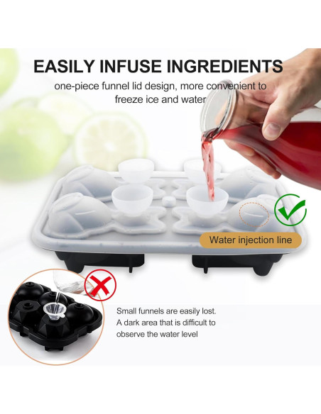 Bandeja de Hielo de Silicona Enachron Gato 4 Moldes 70mm