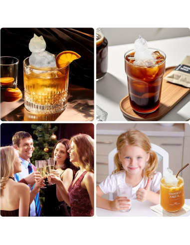 Bandeja de Hielo de Silicona Enachron Gato 4 Moldes 70mm