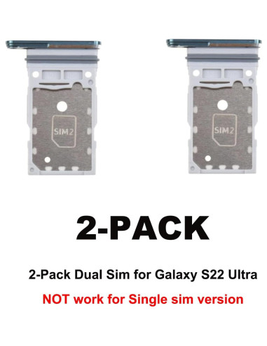 Bandeja de Tarjeta SIM Doble BATLABB para Galaxy S22 Ultra - 2 Pcs Verde