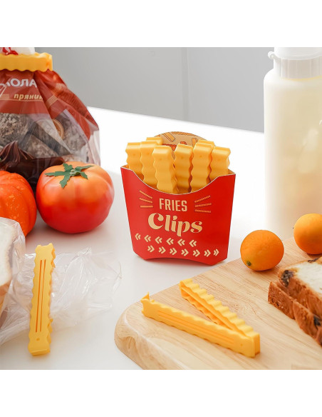 10 Clips de Sellado de Papas Fritas FingerChopstick 6 Colores