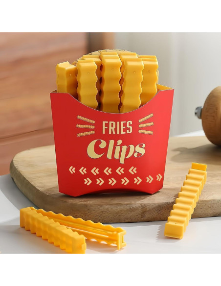 10 Clips de Sellado de Papas Fritas FingerChopstick 6 Colores