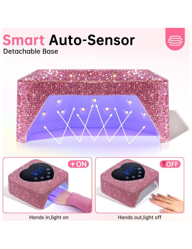 Lámpara de Uñas LED UV 72W CHRISTINE SHELLY Rosa Inalámbrica