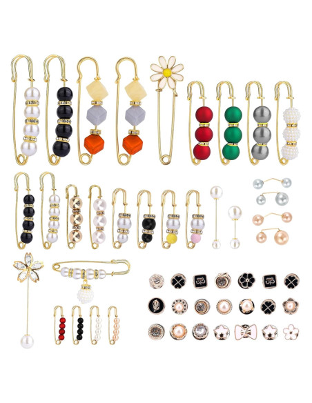 50 Broches y Pines de Metal Multicolor Gosknor para Ropa
