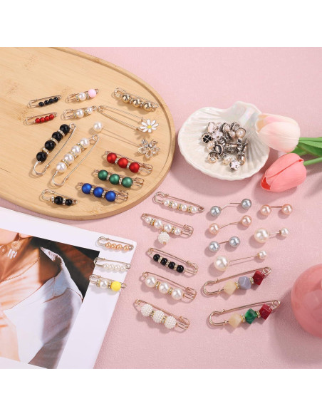 50 Broches y Pines de Metal Multicolor Gosknor para Ropa