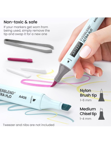 Marcadores Acuarelables ARTEZA 12 Tonos Vintage Doble Punta