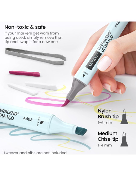 Marcadores Acuarelables ARTEZA 12 Tonos Vintage Doble Punta