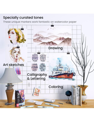 Marcadores Acuarelables ARTEZA 12 Tonos Vintage Doble Punta
