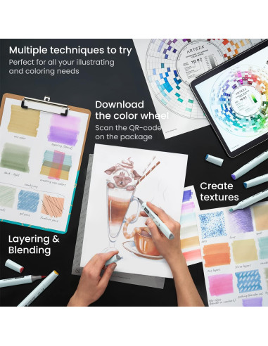 Marcadores Acuarelables ARTEZA 12 Tonos Vintage Doble Punta