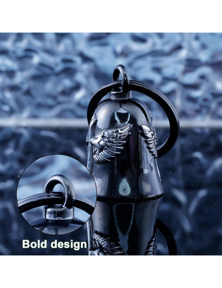 Campana de Motocicleta CYZBTBl 3D Negra de Acero Inoxidable